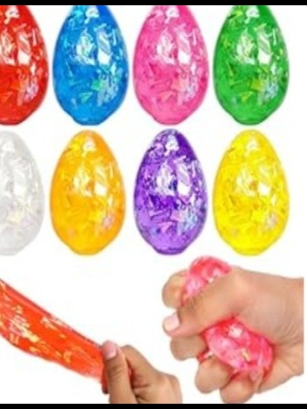 Glitter Squishy Stretchy Egg Stress Toys